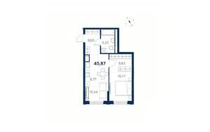 1-к квартира, вторичка, 46м2, 23/28 этаж