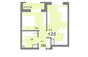 1-к квартира, вторичка, 40м2, 22/26 этаж