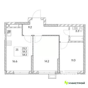 2-к квартира, вторичка, 54м2, 5/31 этаж
