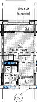 Студия квартира, сданный дом, 21м2, 8/9 этаж