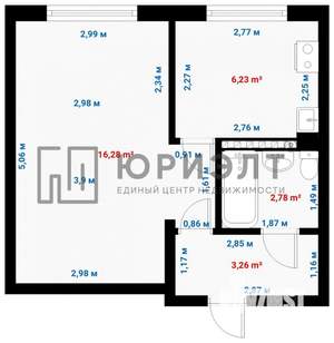 1-к квартира, вторичка, 29м2, 1/5 этаж