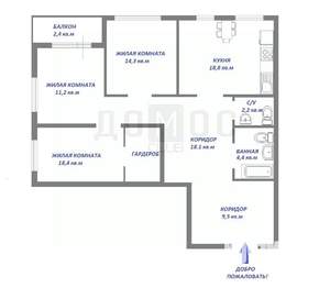 3-к квартира, вторичка, 97м2, 21/26 этаж