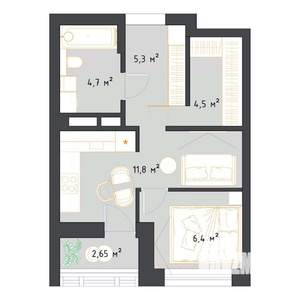Студия квартира, строящийся дом, 31м2, 8/23 этаж