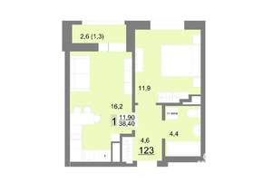 1-к квартира, вторичка, 38м2, 15/26 этаж