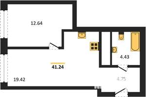 1-к квартира, вторичка, 41м2, 10/25 этаж