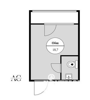 Студия квартира, вторичка, 19м2, 25/25 этаж