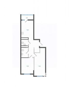 2-к квартира, строящийся дом, 60м2, 10/19 этаж