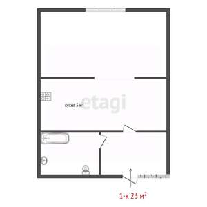 1-к квартира, вторичка, 23м2, 7/25 этаж
