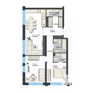 2-к квартира, вторичка, 75м2, 23/25 этаж