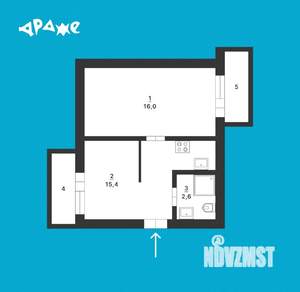 2-к квартира, вторичка, 34м2, 5/9 этаж