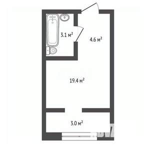 Студия квартира, вторичка, 20м2, 7/9 этаж