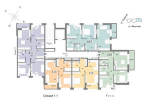 1-к квартира, строящийся дом, 42м2, 7/25 этаж