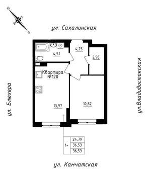 1-к квартира, вторичка, 37м2, 11/25 этаж
