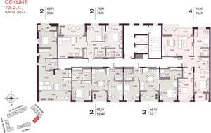 2-к квартира, вторичка, 74м2, 15/25 этаж