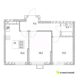 2-к квартира, вторичка, 54м2, 4/31 этаж