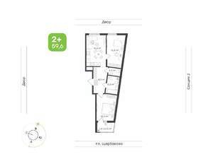 2-к квартира, вторичка, 60м2, 2/17 этаж