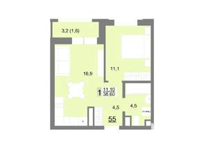 1-к квартира, вторичка, 39м2, 9/26 этаж
