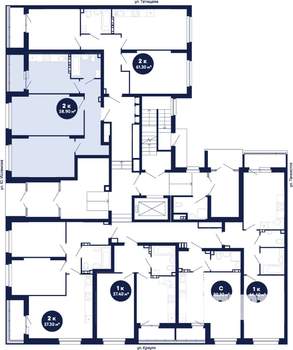 2-к квартира, сданный дом, 59м2, 1/21 этаж