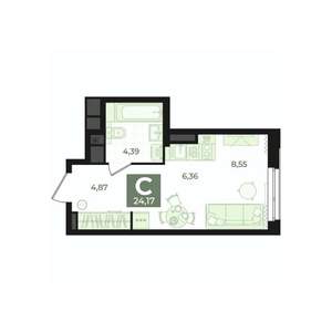 Студия квартира, вторичка, 24м2, 2/31 этаж