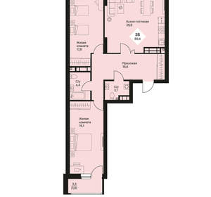 3-к квартира, вторичка, 89м2, 12/25 этаж