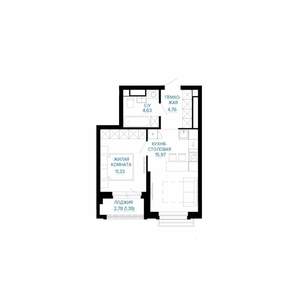 1-к квартира, строящийся дом, 38м2, 5/30 этаж