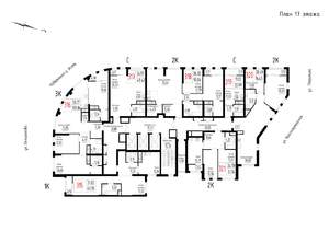 2-к квартира, строящийся дом, 90м2, 17/25 этаж