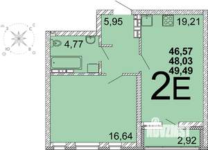 1-к квартира, вторичка, 48м2, 20/32 этаж