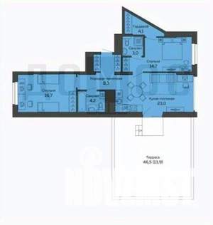 2-к квартира, вторичка, 74м2, 22/25 этаж