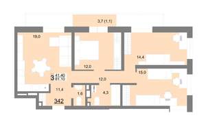 3-к квартира, вторичка, 79м2, 17/18 этаж