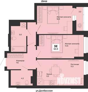 2-к квартира, вторичка, 66м2, 6/25 этаж