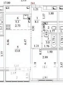 1-к квартира, вторичка, 42м2, 20/25 этаж