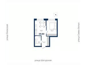 1-к квартира, вторичка, 40м2, 2/21 этаж