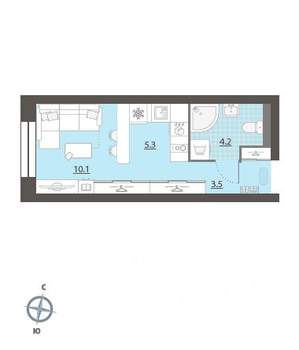 Студия квартира, вторичка, 23м2, 4/32 этаж