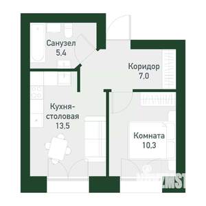 1-к квартира, вторичка, 37м2, 4/4 этаж