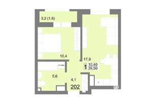 1-к квартира, вторичка, 40м2, 24/26 этаж