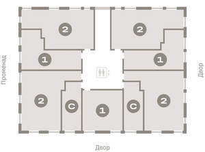 2-к квартира, вторичка, 69м2, 5/8 этаж