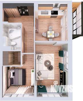 2-к квартира, вторичка, 55м2, 18/19 этаж