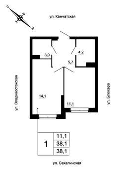 1-к квартира, вторичка, 38м2, 5/24 этаж