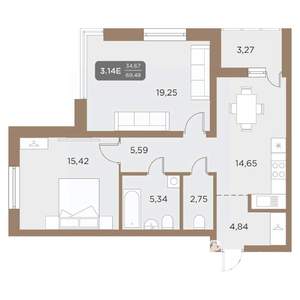 3-к квартира, вторичка, 69м2, 21/24 этаж