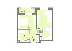 1-к квартира, вторичка, 40м2, 11/26 этаж