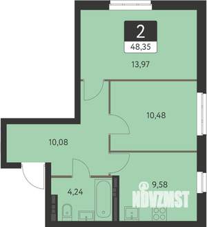 2-к квартира, вторичка, 48м2, 6/31 этаж