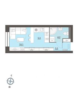 Студия квартира, вторичка, 23м2, 5/32 этаж