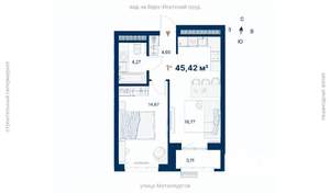 1-к квартира, вторичка, 45м2, 8/31 этаж