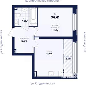 1-к квартира, вторичка, 34м2, 18/31 этаж