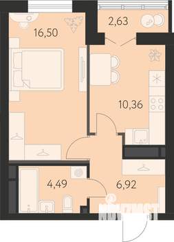 1-к квартира, вторичка, 40м2, 23/31 этаж