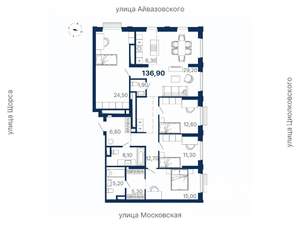 4-к квартира, вторичка, 137м2, 26/29 этаж