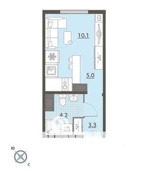 Студия квартира, вторичка, 23м2, 18/24 этаж