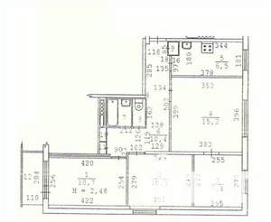 4-к квартира, вторичка, 64м2, 8/9 этаж