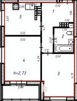 2-к квартира, вторичка, 50м2, 18/25 этаж