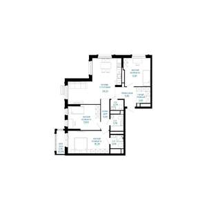3-к квартира, строящийся дом, 97м2, 28/30 этаж